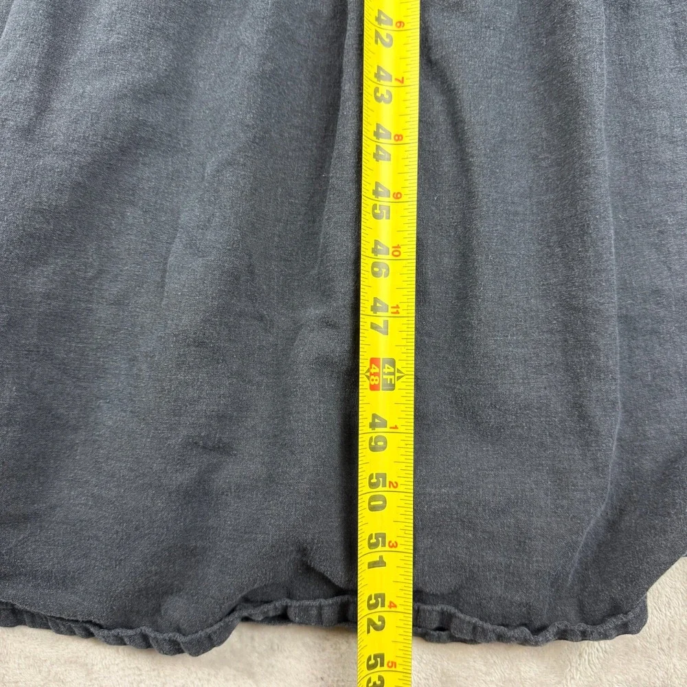 Tommy Bahama Maxi Dress Womens M Black Linen Blend Sundress Tiered Sleeveless - Picture 11 of 12
